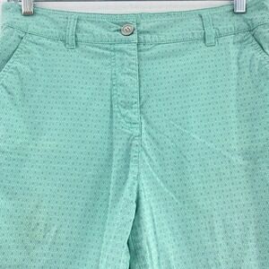 Kim Rogers Golf Shorts‎ Diamond Print Casual Walking Shorts Size 12 Pastel Green